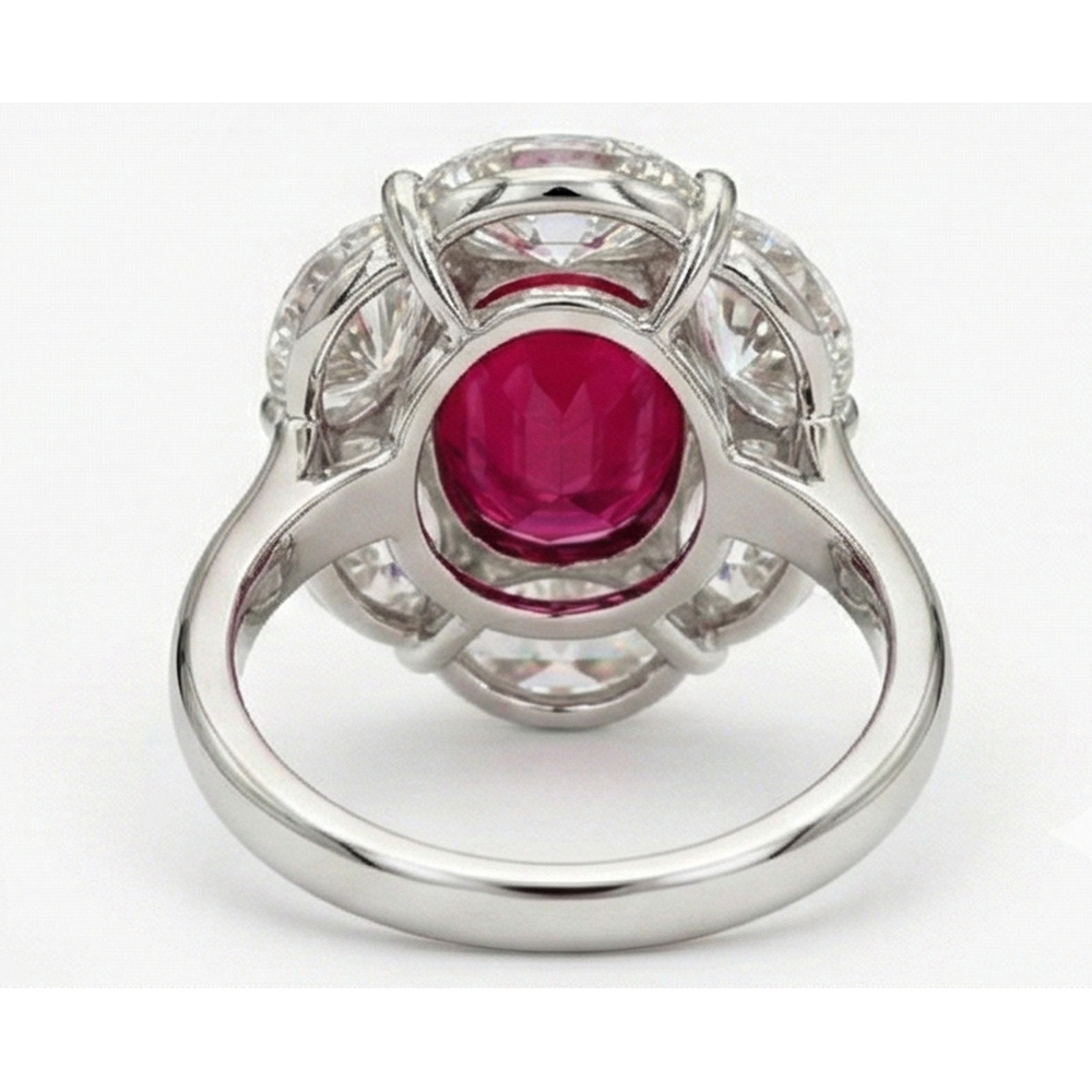 Ruby And Natural Earth Mined Diamond Wedding Ring 5 Carats Gold 14K