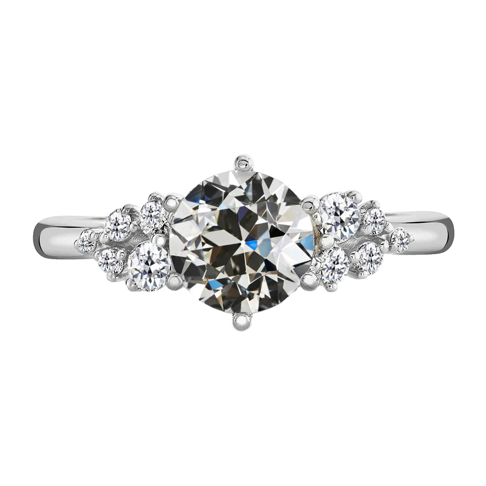 Rustic Diamond Gold Engagement Ring
