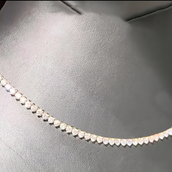 Diamond Tennis Necklace 3 Prongs with Round Diamonds