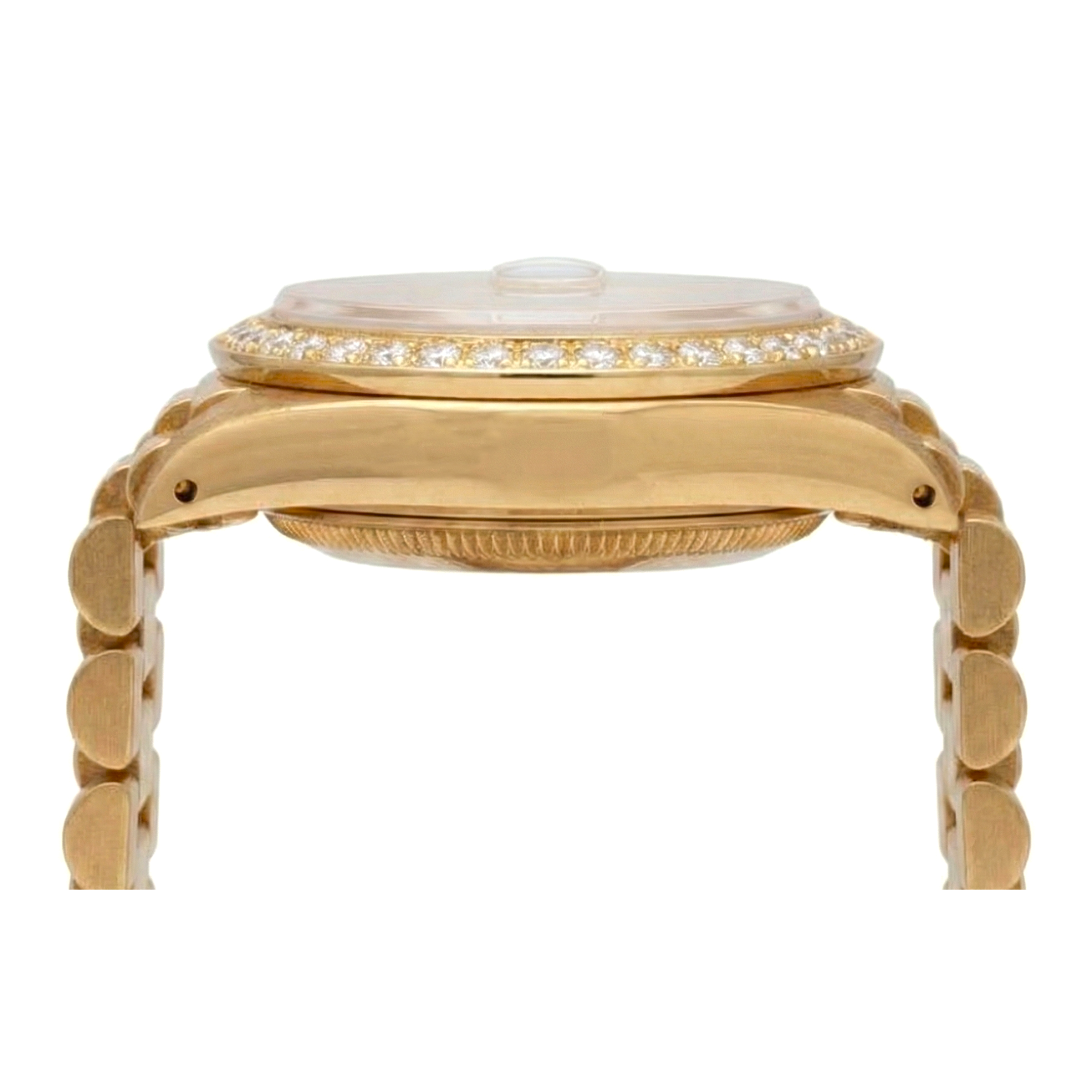 Salmon Diamond Dial Bezel Rolex President Style Watch Dj