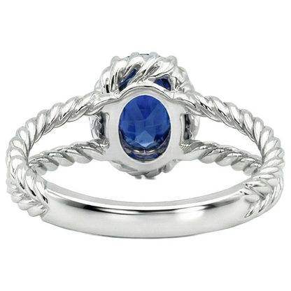 natural round sapphire 1.55ct ring profile view