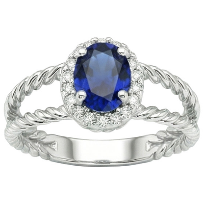 natural round sapphire 1.55ct ring front view