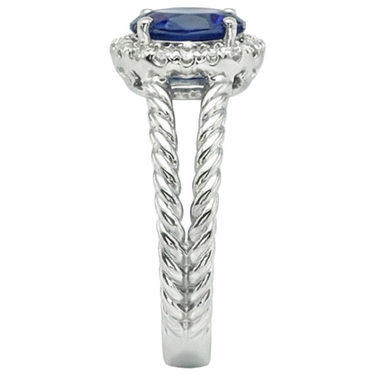 natural round sapphire 1.55ct ring top view