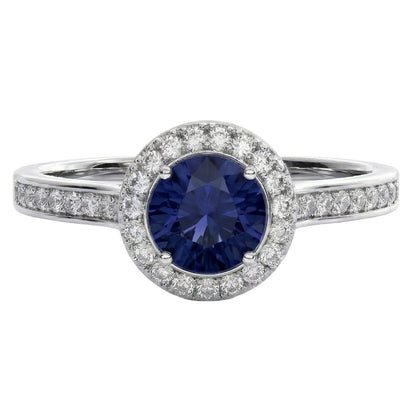 Sapphire And Natural Earth Mined Diamond Wedding Ring Jewelry Gold White 3 Ct Round Cut