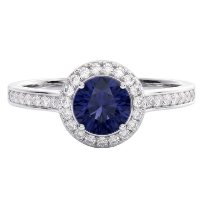 Sapphire And Natural Earth Mined Diamond Wedding Ring Jewelry Gold White 3 Ct Round Cut