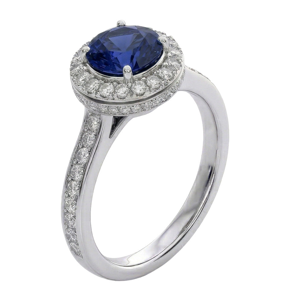 Sapphire And Natural Earth Mined Diamond Wedding Ring Jewelry Gold White 3 Ct Round Cut