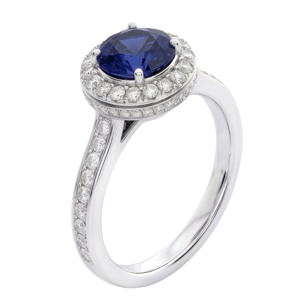 Sapphire And Natural Earth Mined Diamond Wedding Ring Jewelry Gold White 3 Ct Round Cut