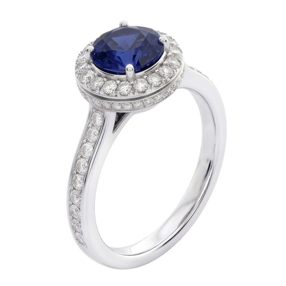 Sapphire And Natural Earth Mined Diamond Wedding Ring Jewelry Gold White 3 Ct Round Cut