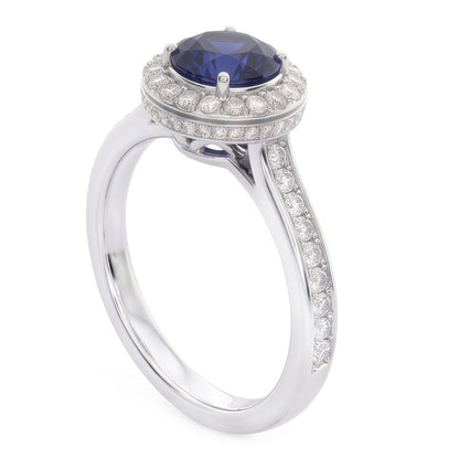 Sapphire And Natural Earth Mined Diamond Wedding Ring Jewelry Gold White 3 Ct Round Cut