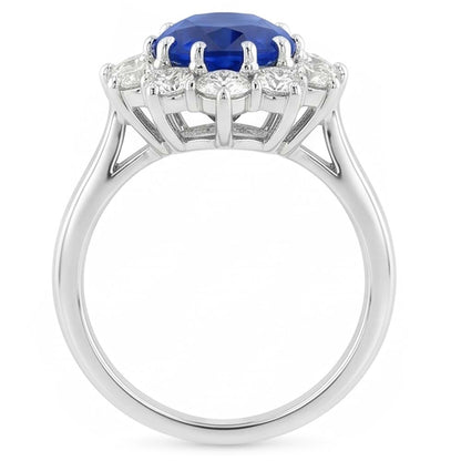 Sapphire Cluster Natural Earth Mined Diamond Ring