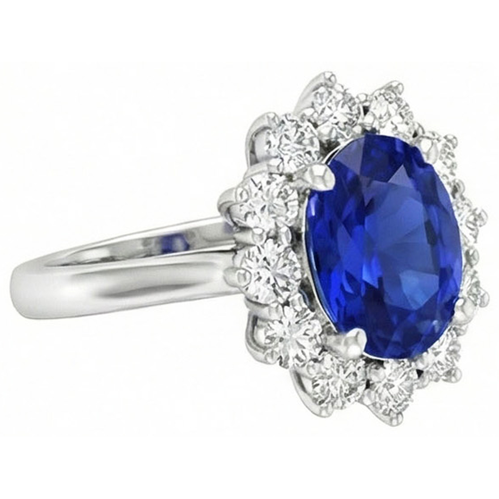 Natural Real ( Not Lab Grown )  Sapphire Halo Engagement Ring