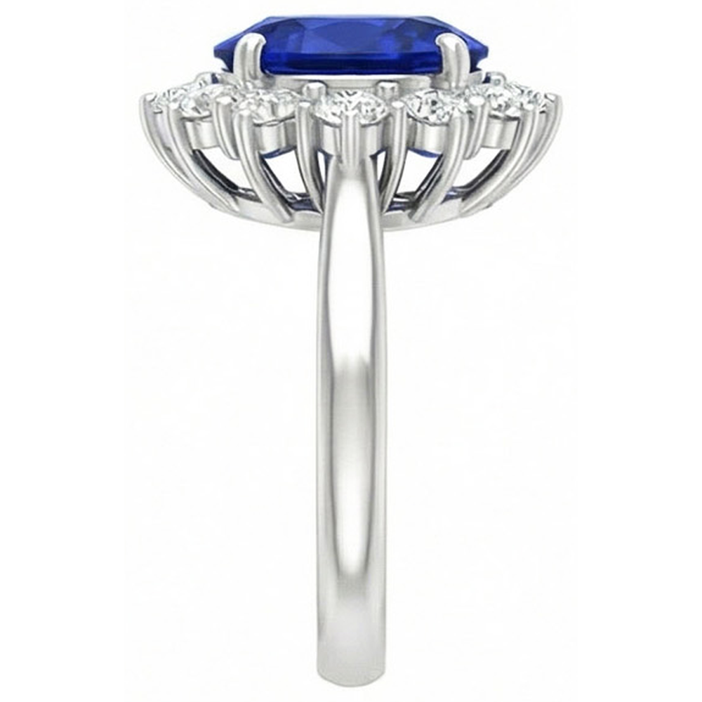 Natural Real ( Not Lab Grown )  Sapphire Halo Engagement Ring