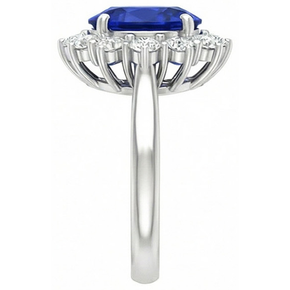 Natural Real ( Not Lab Grown )  Sapphire Halo Engagement Ring