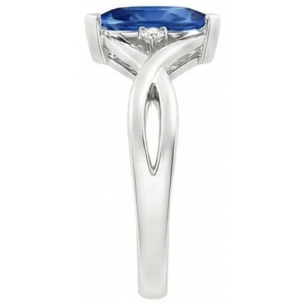 Sapphire Marquise Cut Engagement Ring With Natural Earth Mined Diamonds