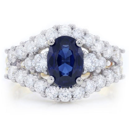 Sapphire Ring Guard With Natural Earth Mined Diamonds