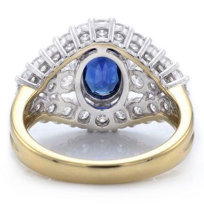 Sapphire Ring Guard With Natural Earth Mined Diamonds