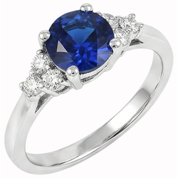 Natural Sapphire Ring 1ct - White Gold 14K