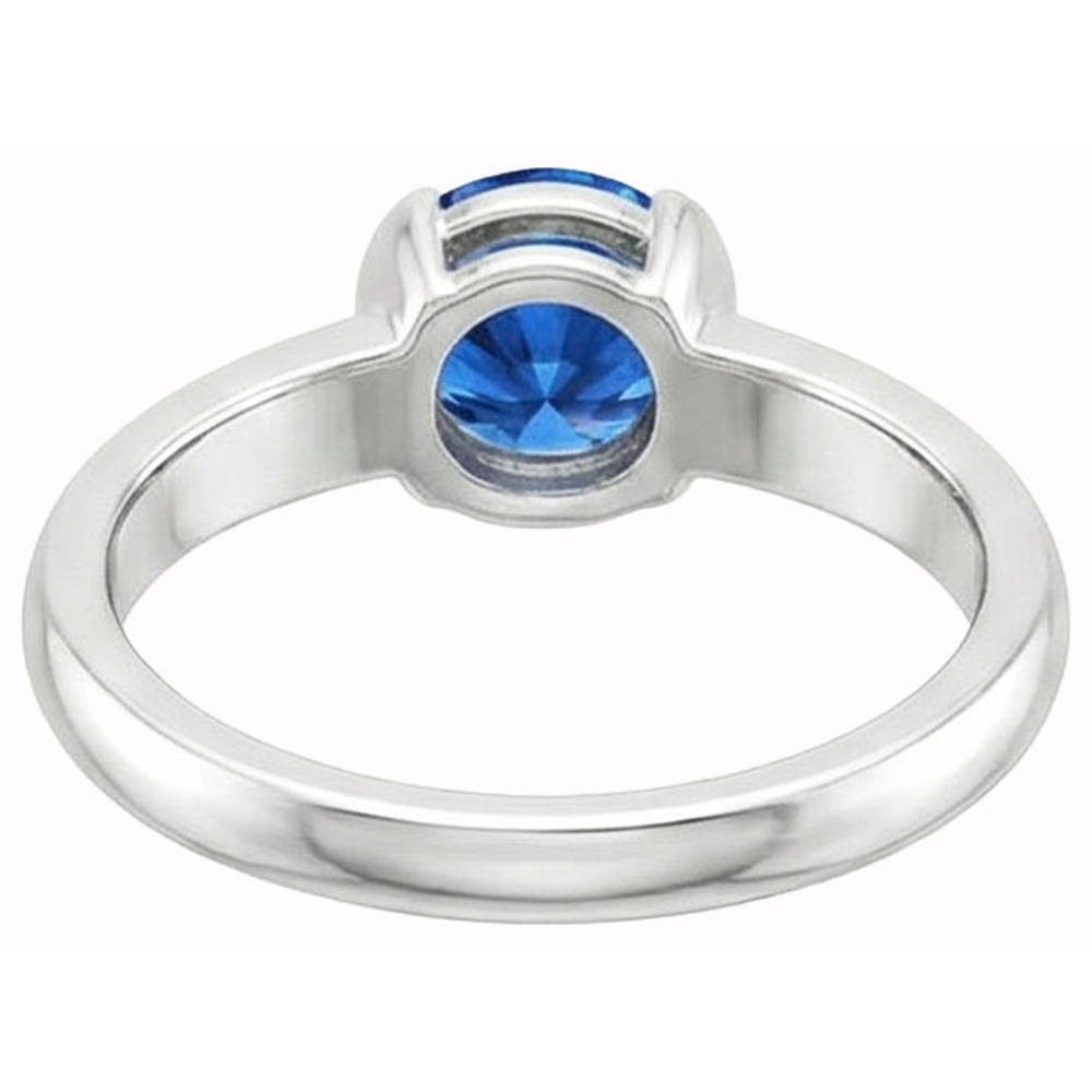 Natural Real ( Not Lab Grown )  Sapphire Round Cut White Gold Engagement Ring