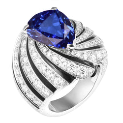 Sapphire And Diamond Ladies Cocktail Ring