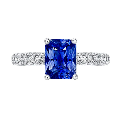 Sapphire Jewelry Radiant Cut Gemstone Ring 