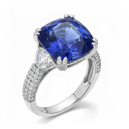 Sapphire Natural Earth Mined Diamond Estate Ring