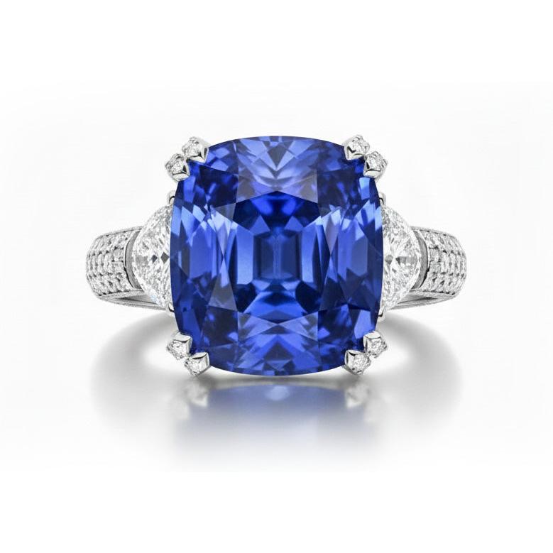 Sapphire Natural Earth Mined Diamond Estate Ring