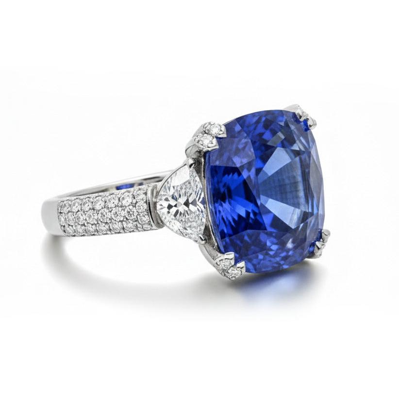 Sapphire Natural Earth Mined Diamond Estate Ring