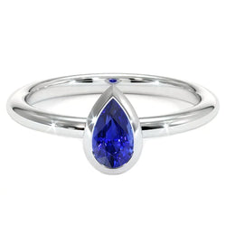 Sapphire Pear Cut Bezel Engagement Ring