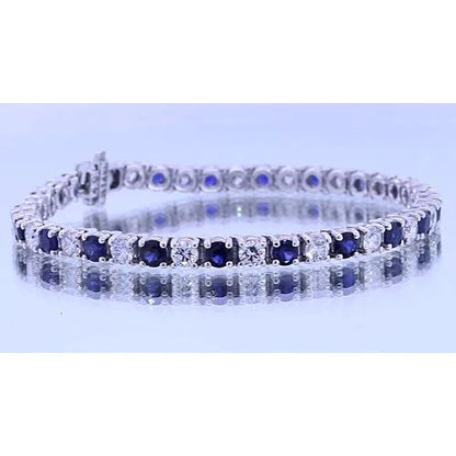 Sapphire Stone Tennis Diamond Bracelet
