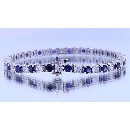 Sapphire Stone Tennis Diamond Bracelet