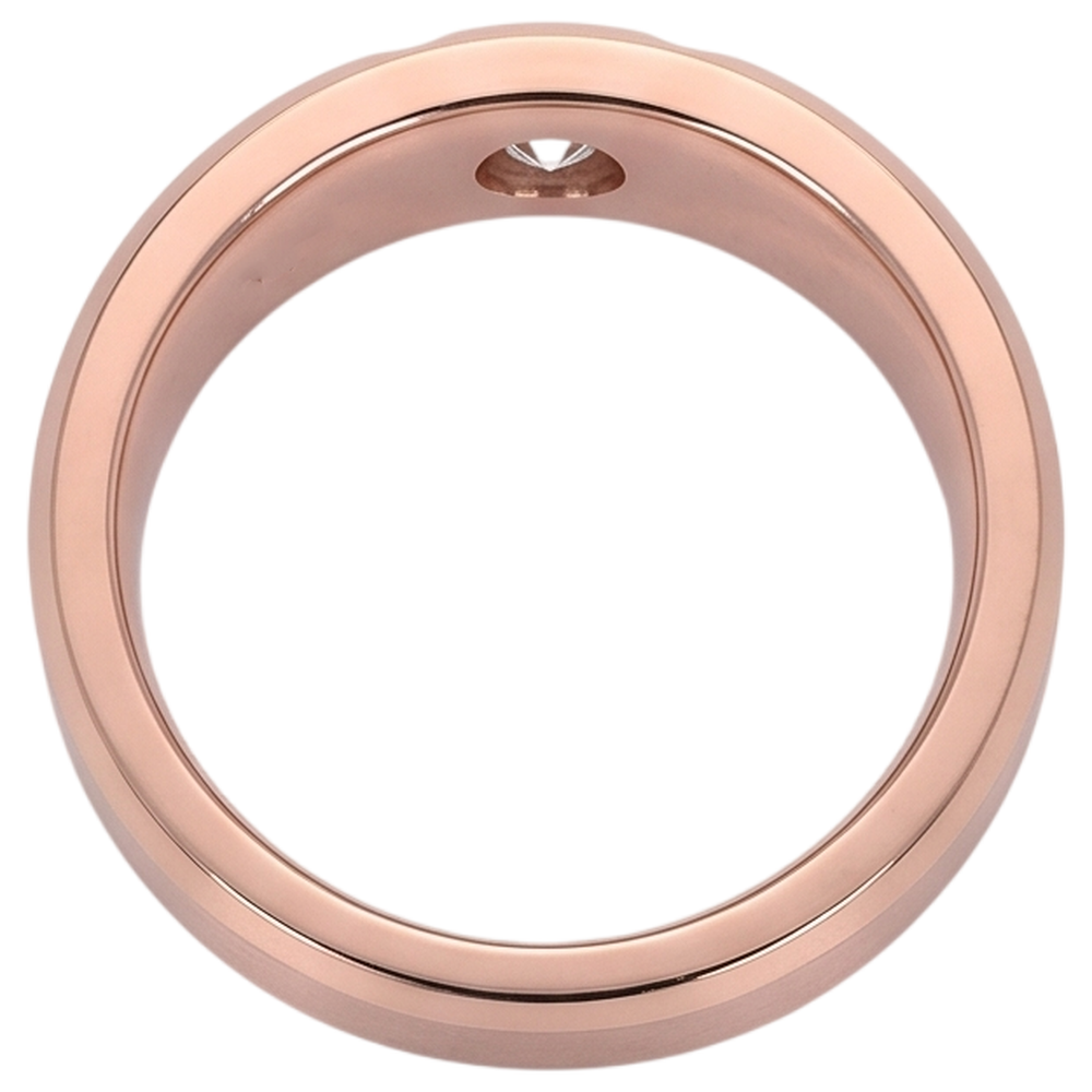 Satin Finish Gypsy Mens Ring 0.25 Carats Rose Gold 10K Diamond