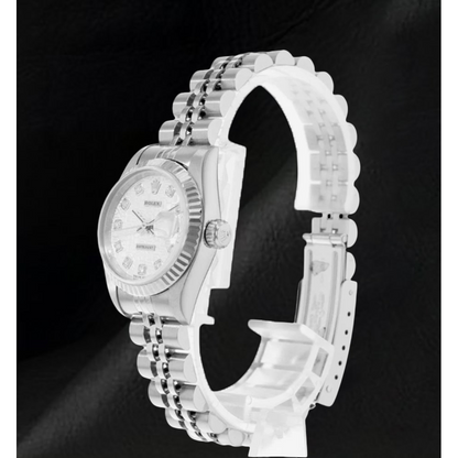 Rolex 26mm Silver Diamond Dial Jubilee White Gold 2002 Year Ladies  Watch