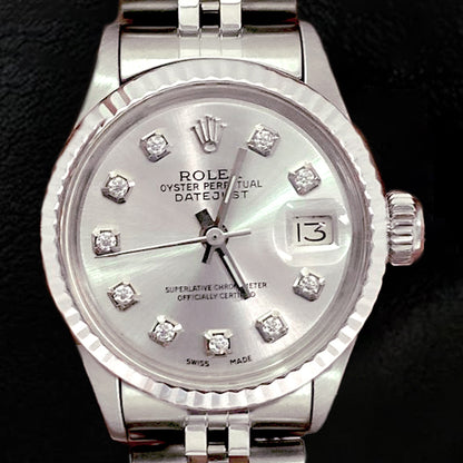 Silver Diamond Dial Women Watch Ss Jubilee Bracelet Rolex Datejust