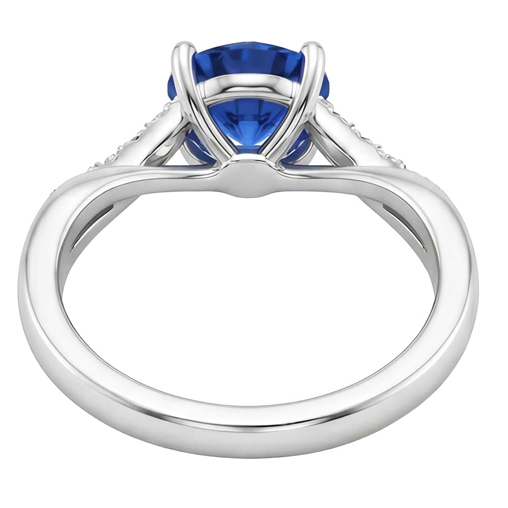 Simple Sapphire Natural Earth Mined Diamond Ring