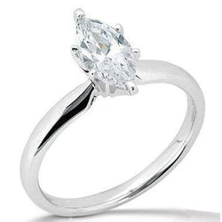 Simple Marquise Diamond Solitaire Ring