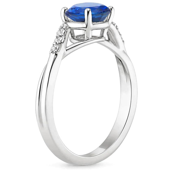 Simple Sapphire Diamond Ring