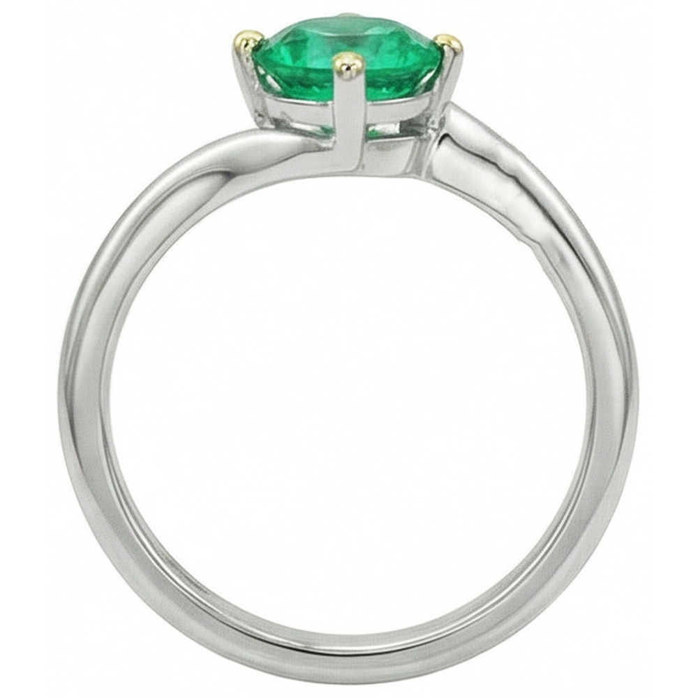 Natural Real ( Not Lab Grown ) Single Green Emerald GIA Ring