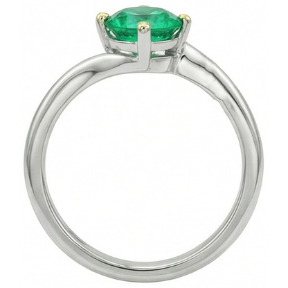 Natural Real ( Not Lab Grown ) Single Green Emerald GIA Ring