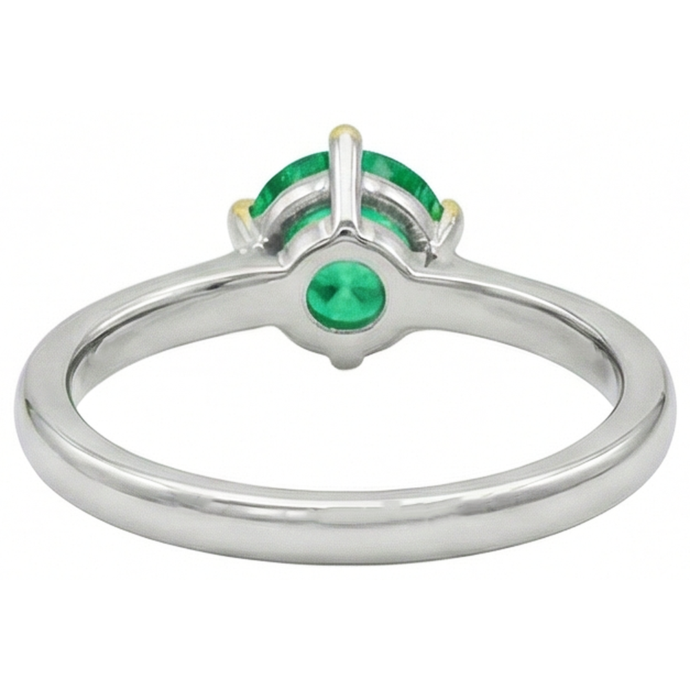 Natural Real ( Not Lab Grown ) Single Green Emerald GIA Ring