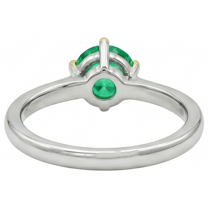 Natural Real ( Not Lab Grown ) Single Green Emerald GIA Ring