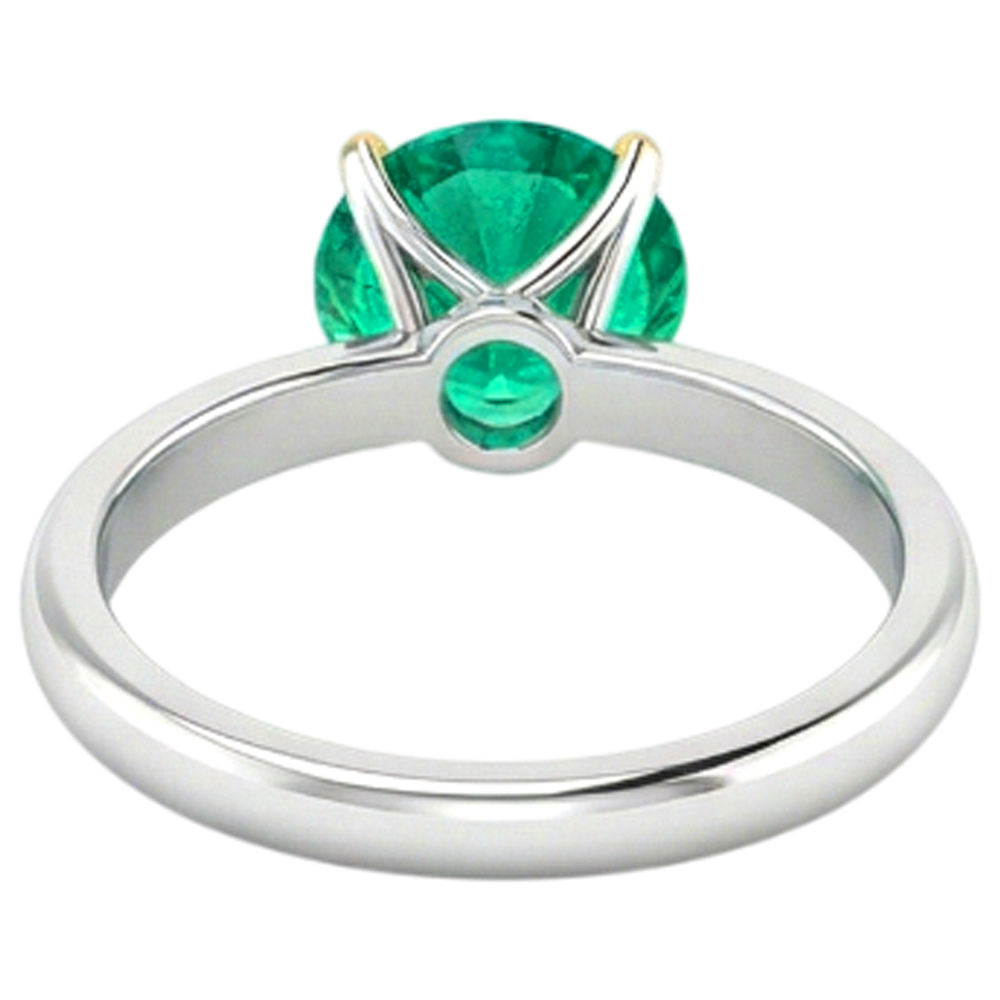 natural round emerald 3ct ring with diamond accents