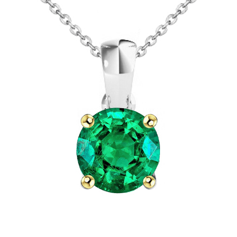 Single Green Emerald Women’s Pendant With Bale