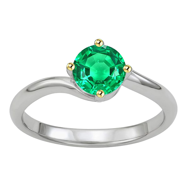 Single Green Emerald Ring