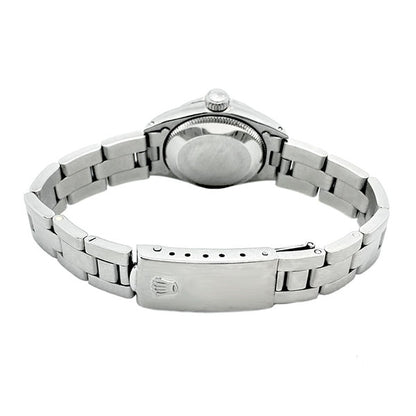 Smooth Bezel White Roman Dial Rolex Datejust Women Watch Ss Oyster