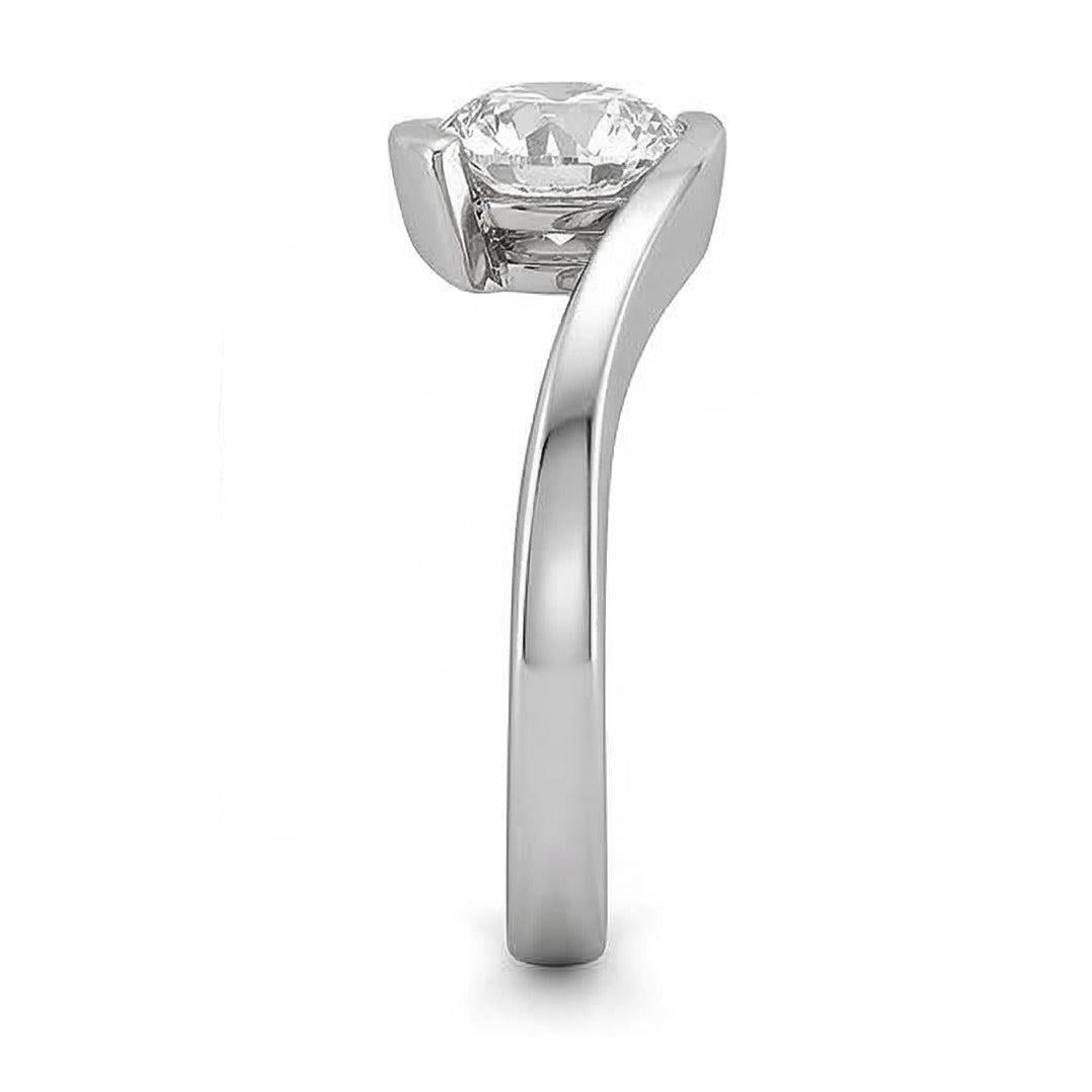 Solitaire 0.75 Carat Lab Grown Diamond Engagement Ring White Gold 14K