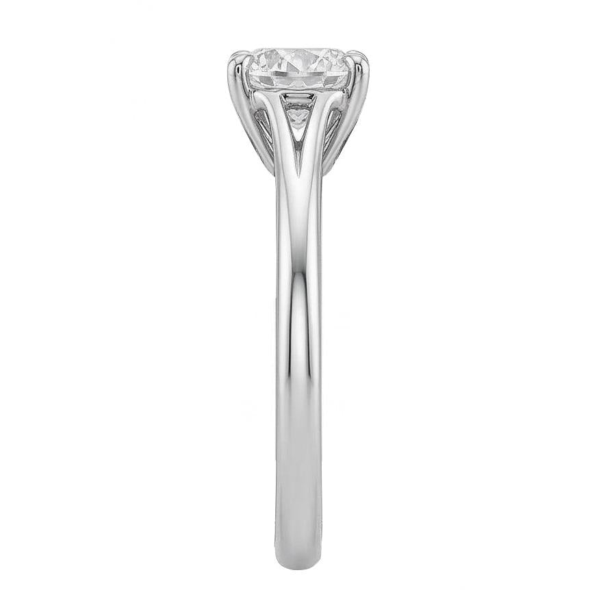 Solitaire 0.75 Carat Round Genuine Natural Earth Mined Diamond Engagement Ring Gold 14K New
