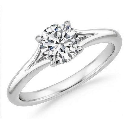 Solitaire 0.75 Carat Round Genuine Natural Earth Mined Diamond Engagement Ring Gold 14K New