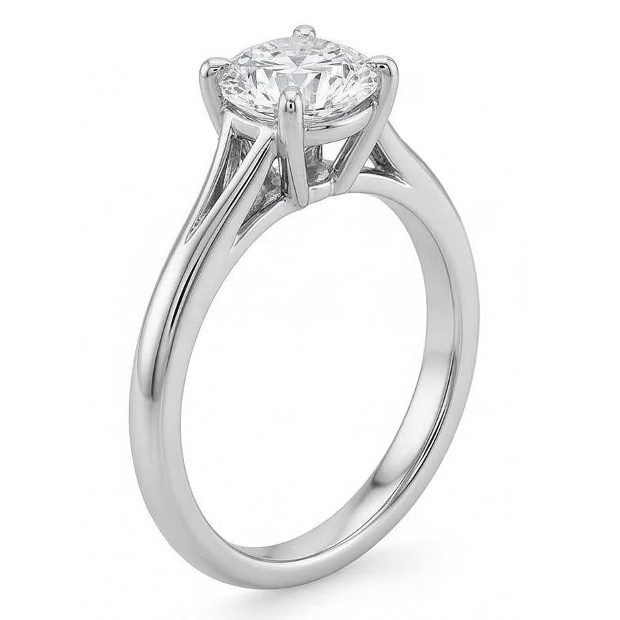 Solitaire 0.75 Carat Round Genuine Natural Earth Mined Diamond Engagement Ring Gold 14K New