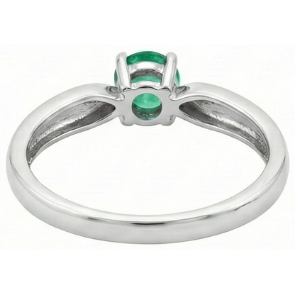 Natural Real ( Not Lab Grown ) Solitaire 2.50 Ct Round Cut Green Emerald GIA Engagement Ring White Gold 14K