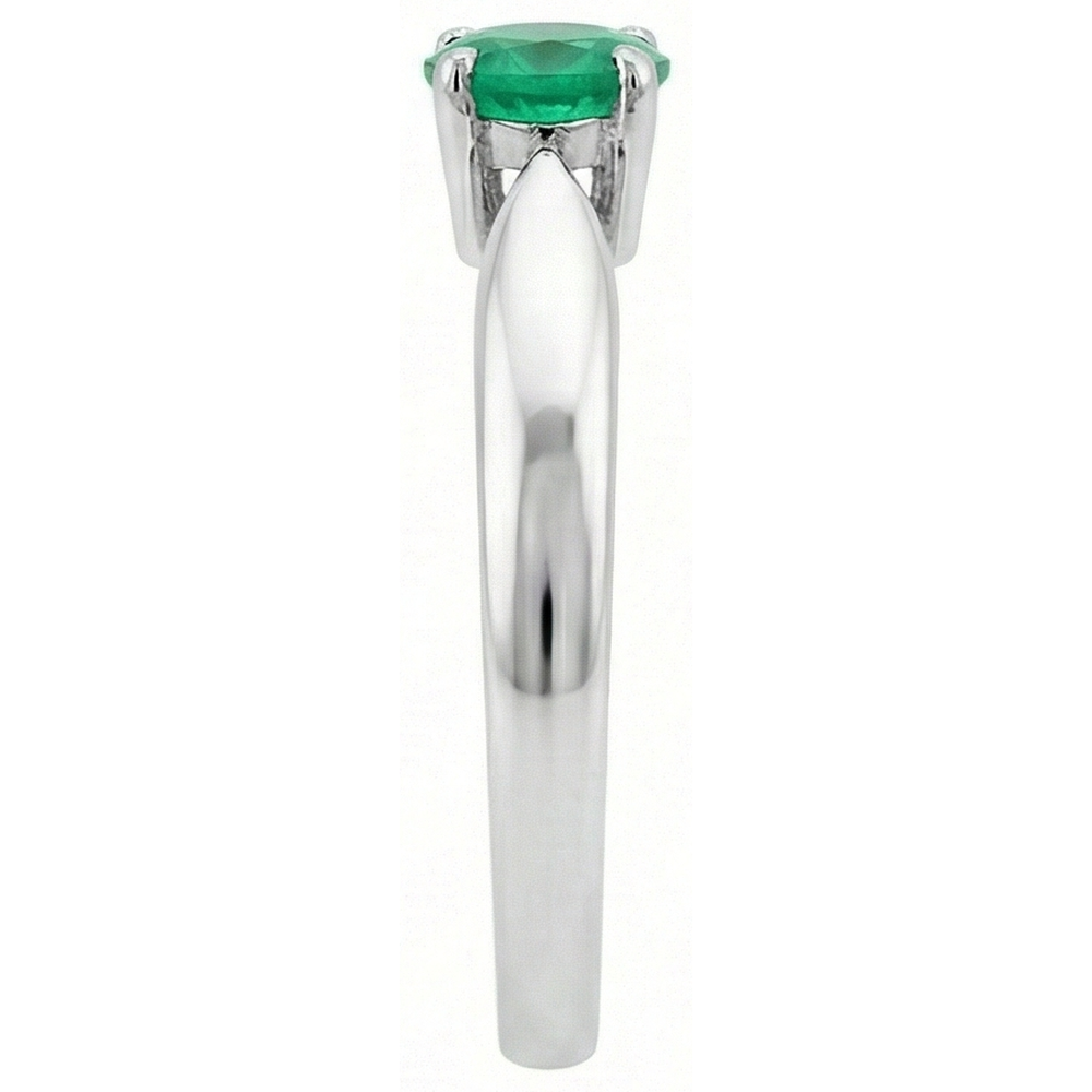 Natural Real ( Not Lab Grown ) Solitaire 2.50 Ct Round Cut Green Emerald GIA Engagement Ring White Gold 14K